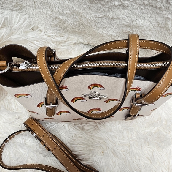 COACH Pride Bags Mollie Tote 25 With Rainbow Heart Print NWT Authentic 🌈 - Picture 15 of 15